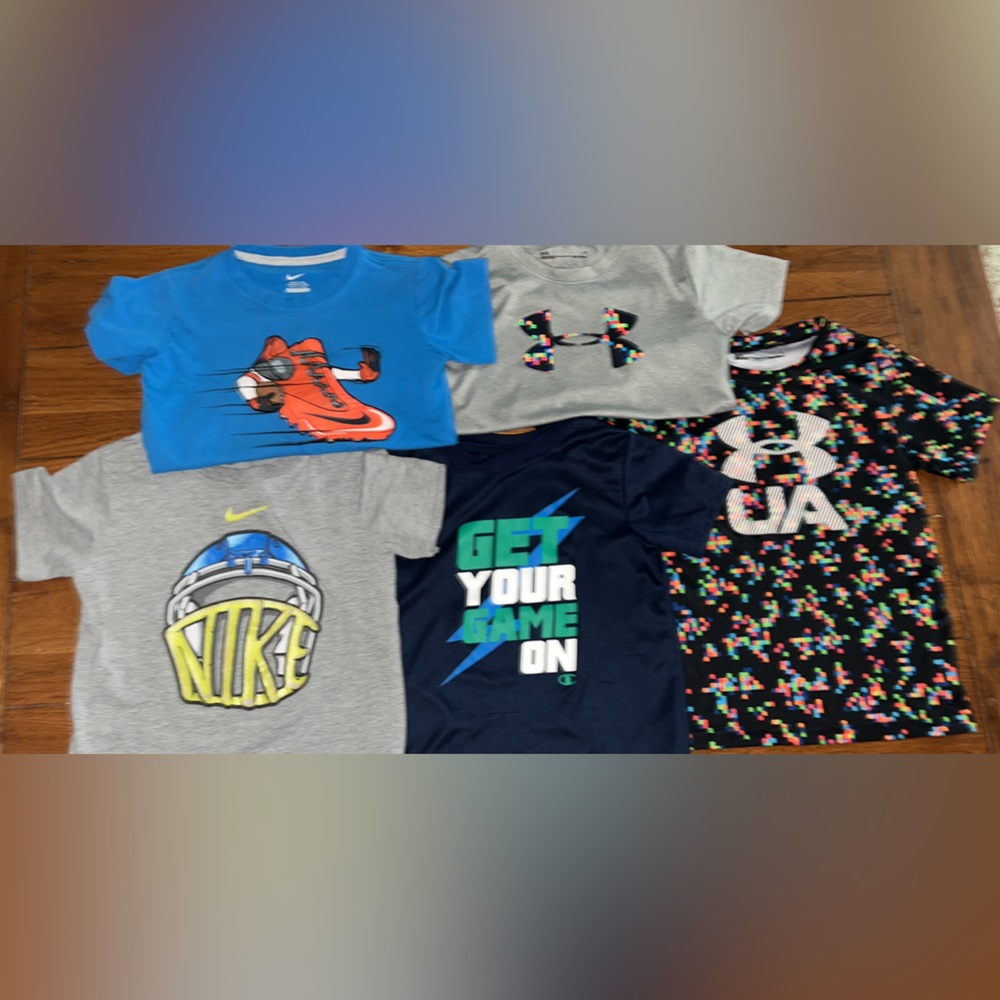 Size 5 under armor, Nike and champion tees